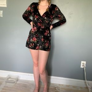 Velvet Flower Romper